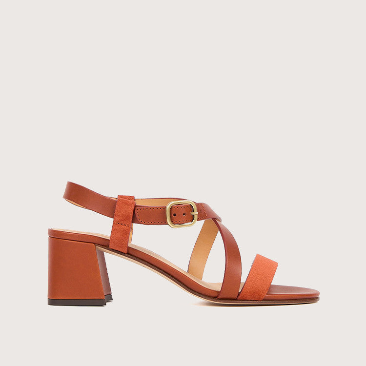 SOFIA Velours Sienne Cuir