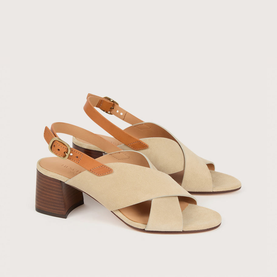 GAIA Velours Sable Cuir