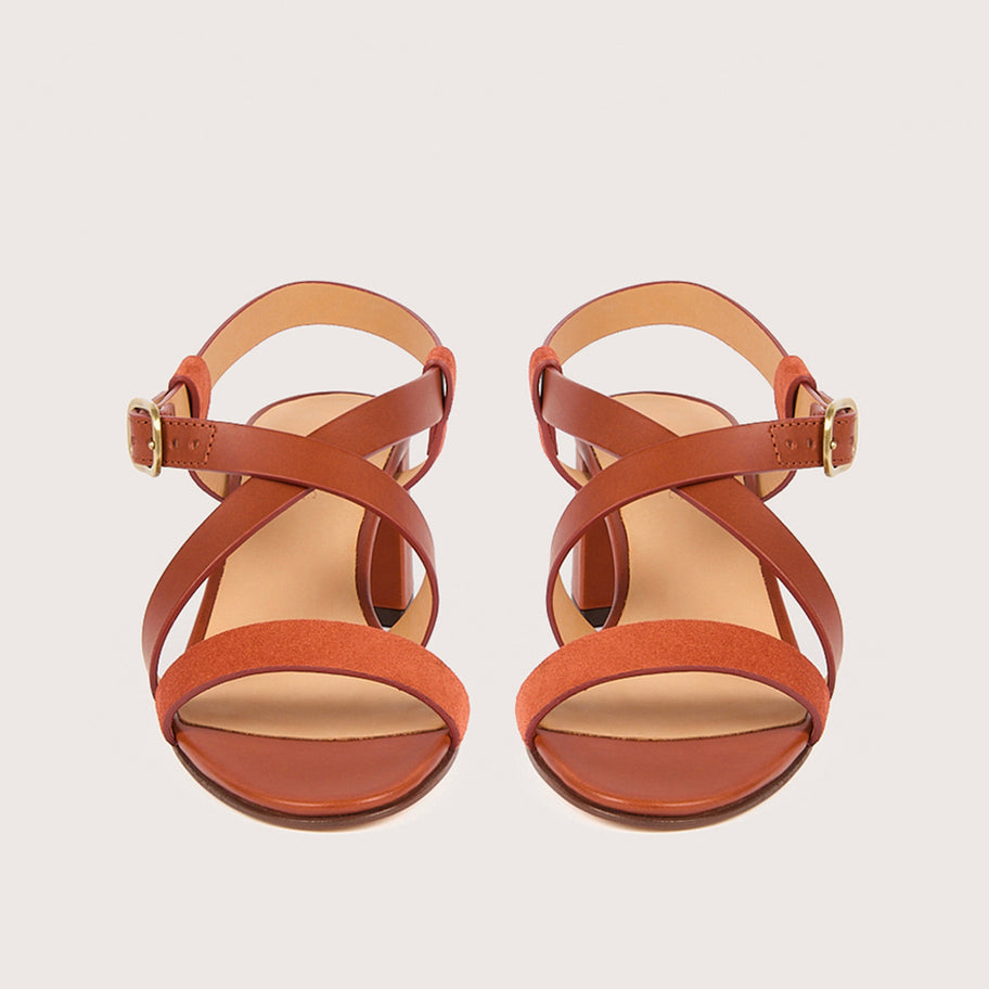 SOFIA Velours Sienne Cuir