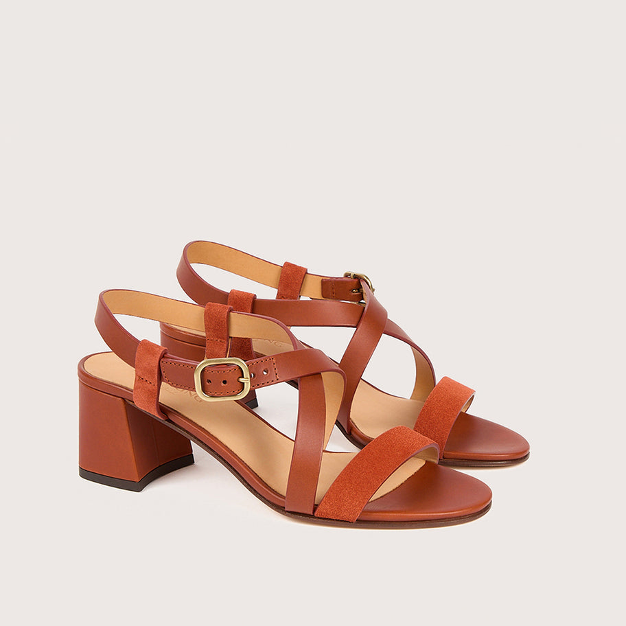 SOFIA Velours Sienne Cuir