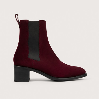 MAUD Velours Aubergine Cuir P