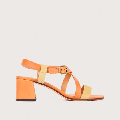 SOFIA Velours Sable Cuir