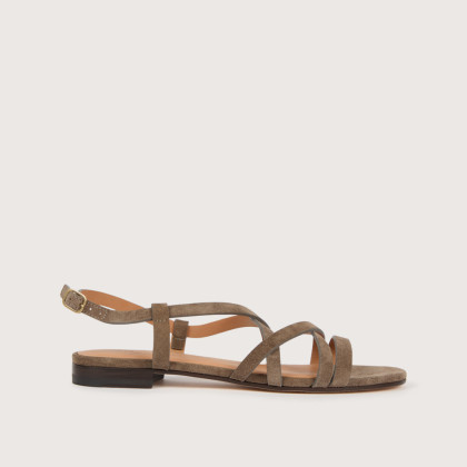 CHIARA Velours Souris Cuir