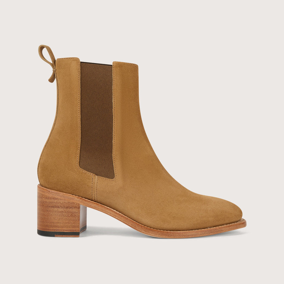 MAUD Velours Camel Cuir