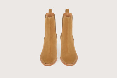 MAUD Velours Camel Cuir