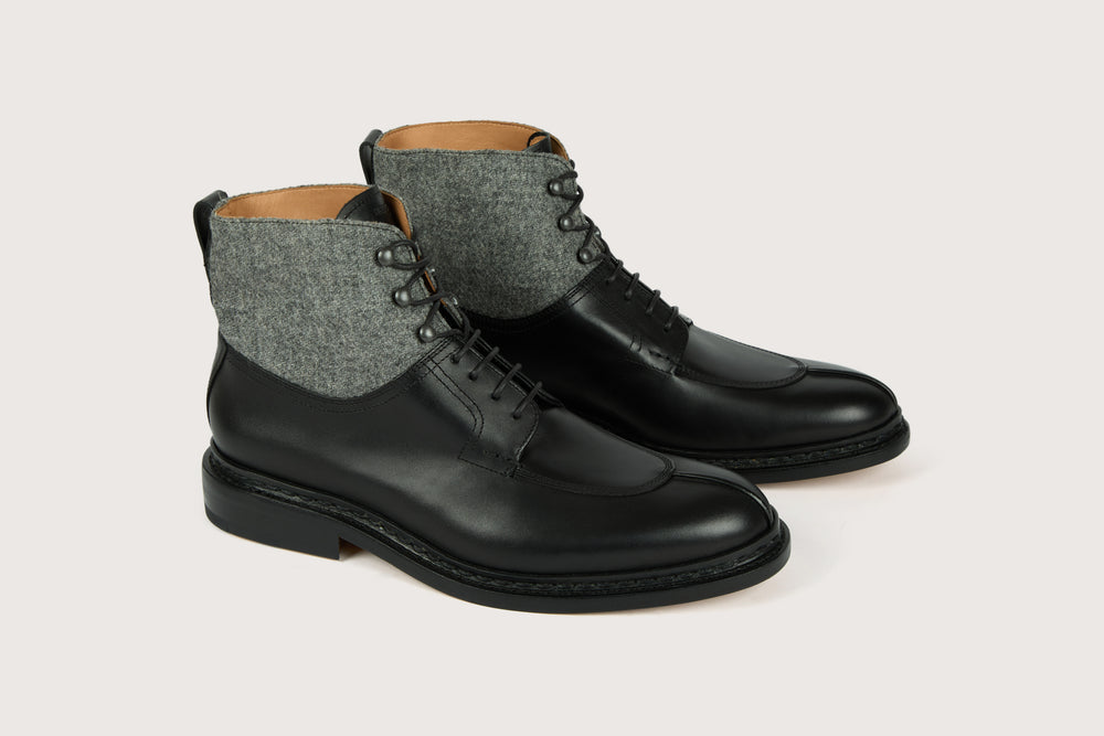GINKGO Black/Grey Box/Wool Leather