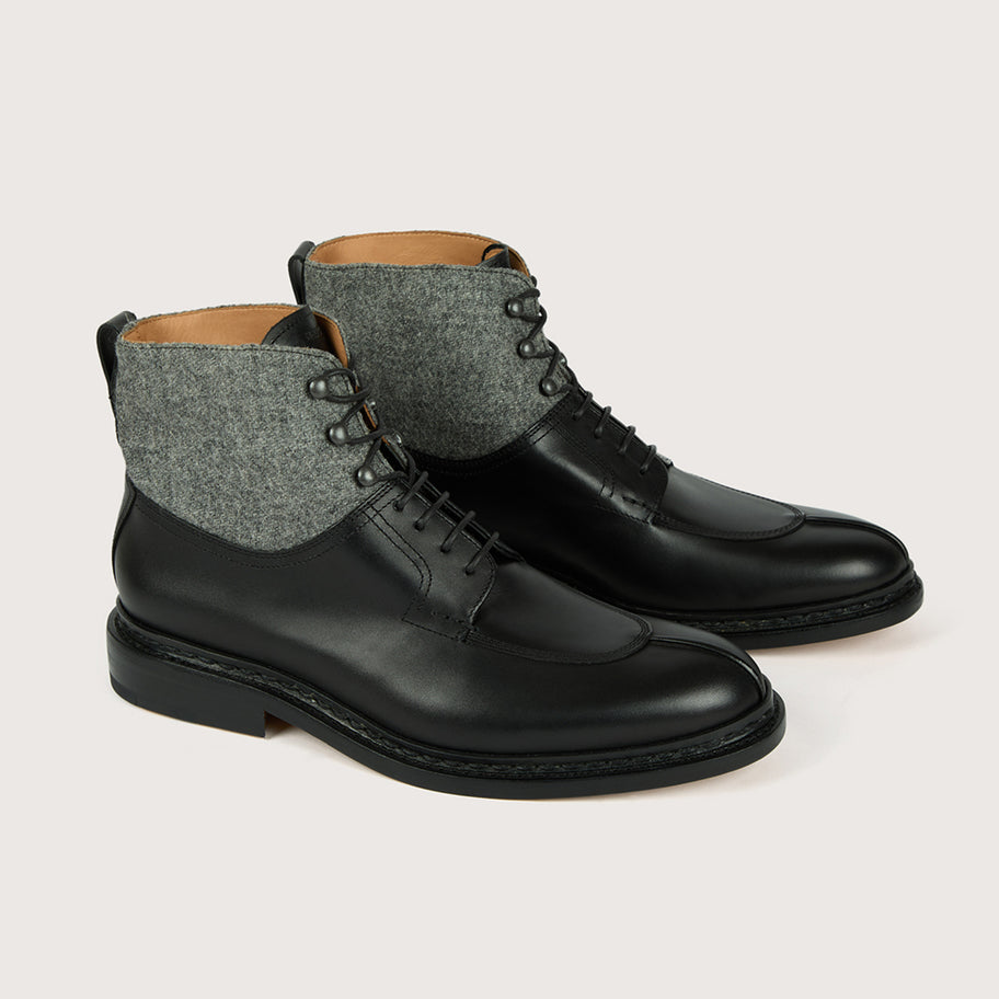 GINKGO Black/Grey Box/Wool Leather