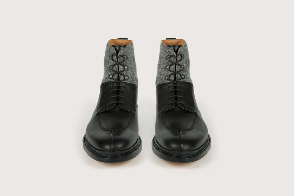 GINKGO Black/Grey Box/Wool Leather