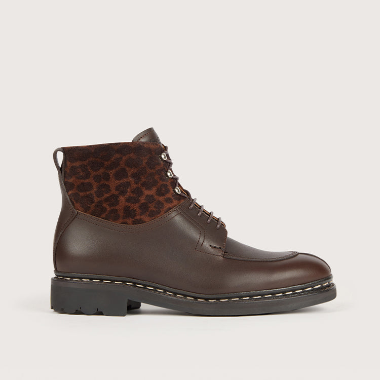 GINKGO FE Café/Léopard Anilcalf/Suede Ravel