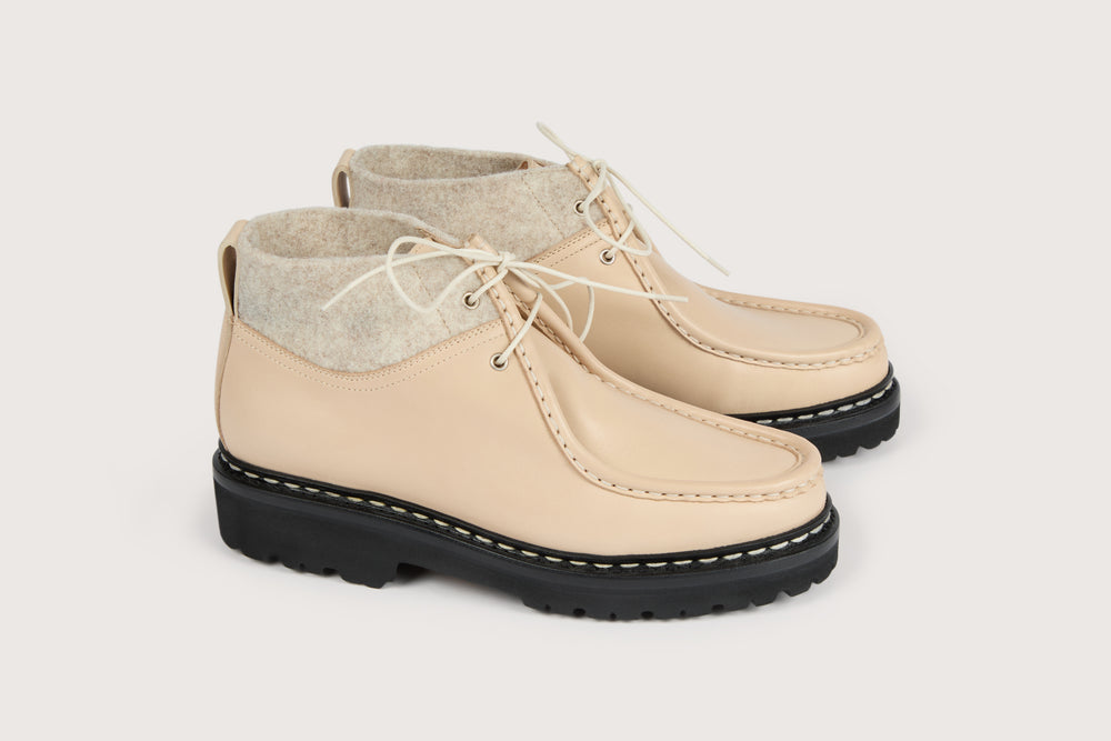 LIERRE FE Crème/Argile Glovecalf/Tweed Roccia