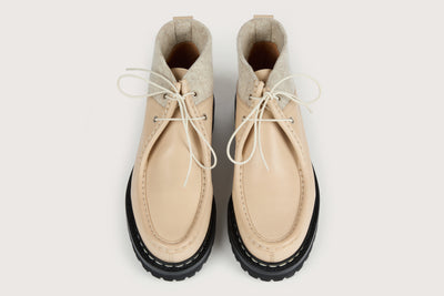 LIERRE FE Crème/Argile Glovecalf/Tweed Roccia