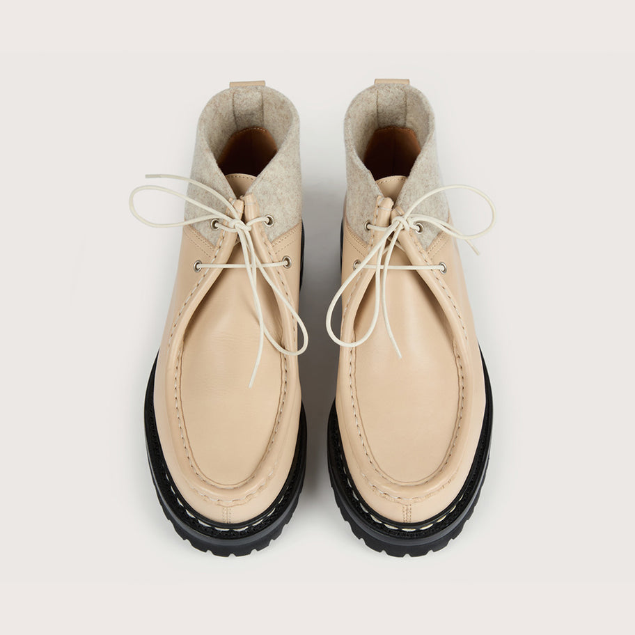 LIERRE FE Crème/Argile Glovecalf/Tweed Roccia