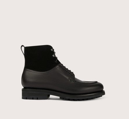 Genêt men's ankle boot in Café Hydrovelours calfskin with rubber